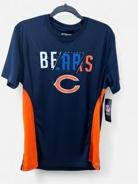Chicago Bears NFL Orange Navy Team Apparel Graphic Tee Short Sleeve Mens Med NWT